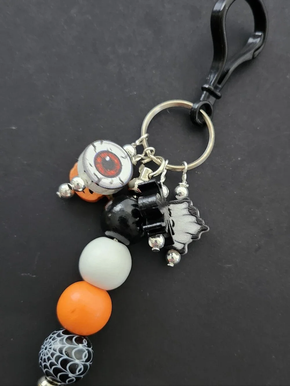Halloween Backpack or Costume Charm Ghost Spider Pumpkin Eye Handcrafted